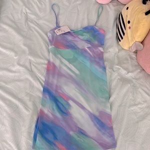 Pastel Purple & Blue Mini Dress